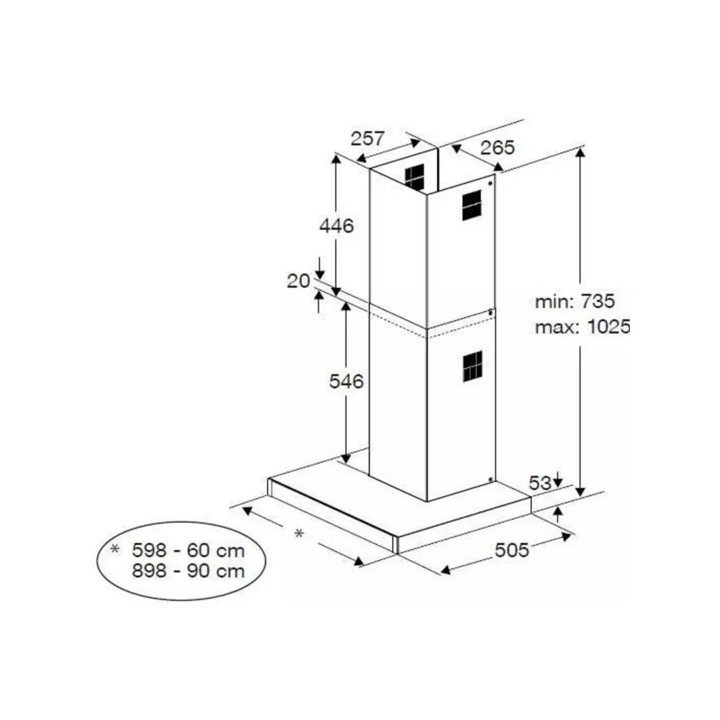 Hotte murale Beko b300 BHCB61622BXH 60 cm B inox | Nimestore