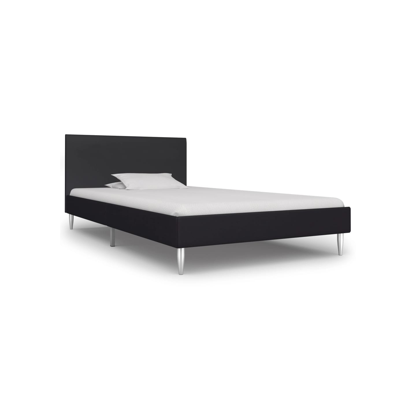 Cadre de lit sans matelas noir tissu 90x200 cm