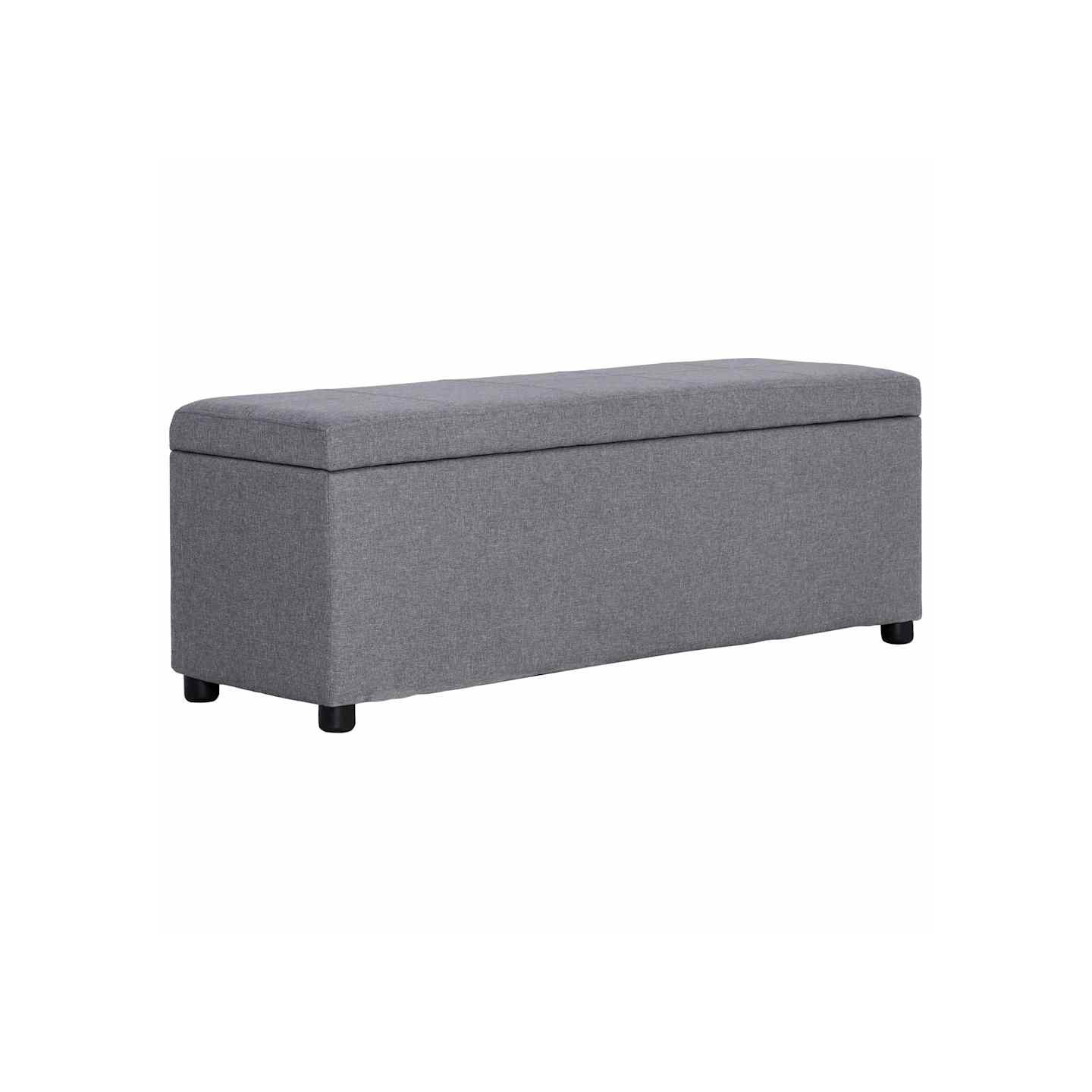 Banc avec compartiment de rangement 116 cm Gris clair Polyester