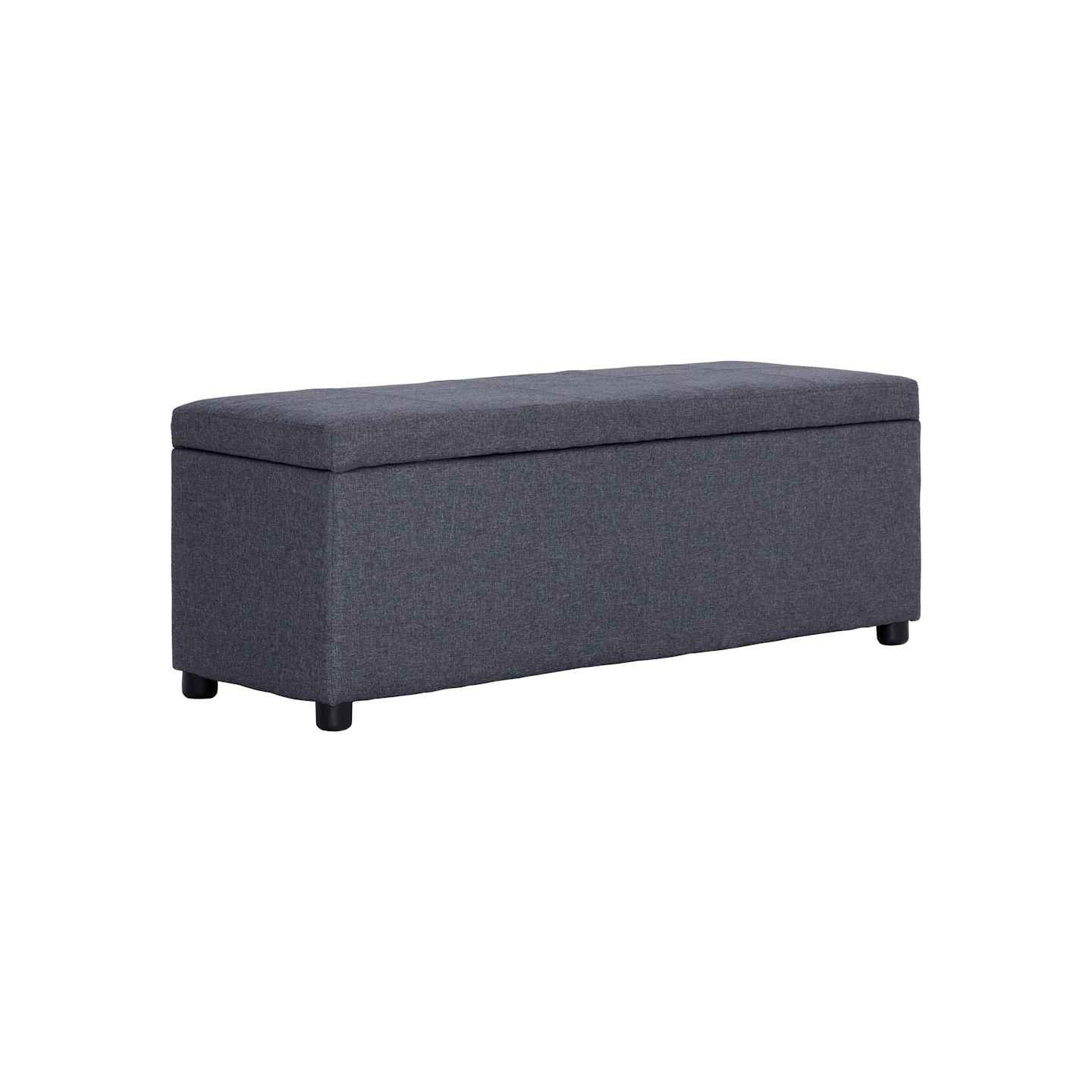 Banc avec compartiment de rangement 116 cm Gris foncé Polyester