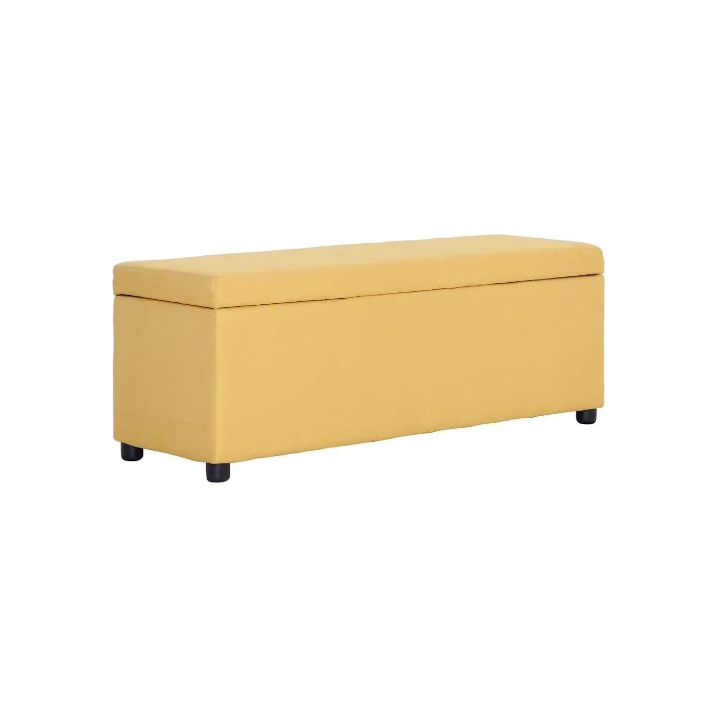 Banc avec compartiment de rangement 116 cm Jaune Polyester