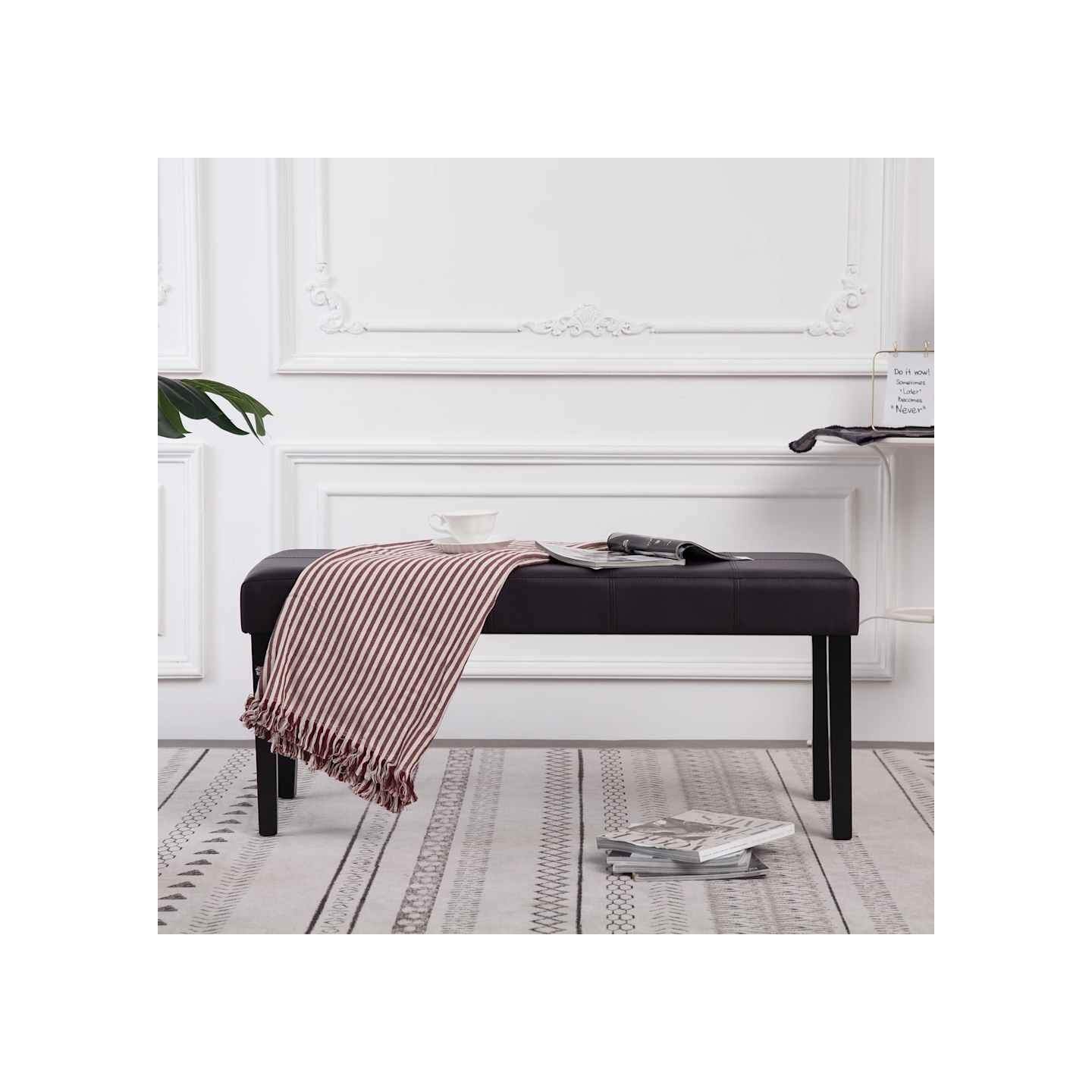 Banc 106 cm Marron Similicuir