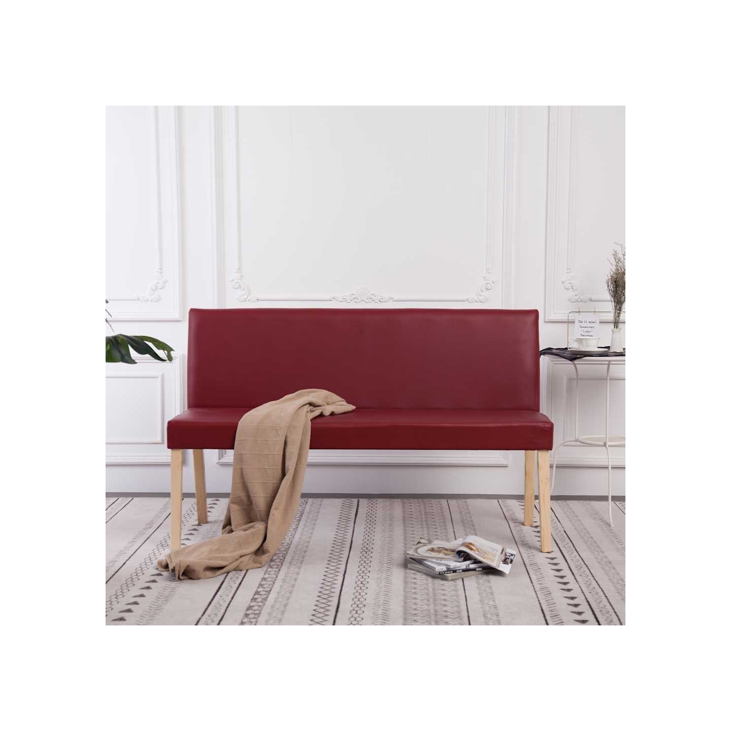 Banc 139,5 cm Rouge bordeaux Similicuir