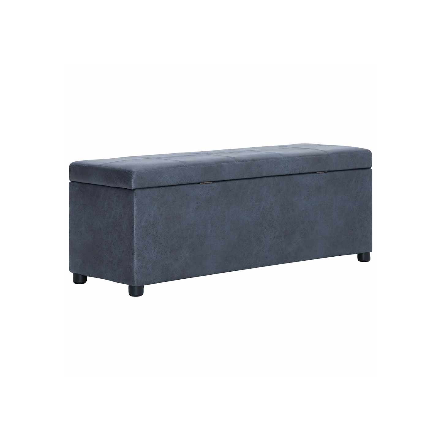 Banc avec compartiment de rangement 116 cm Gris Similicuir daim