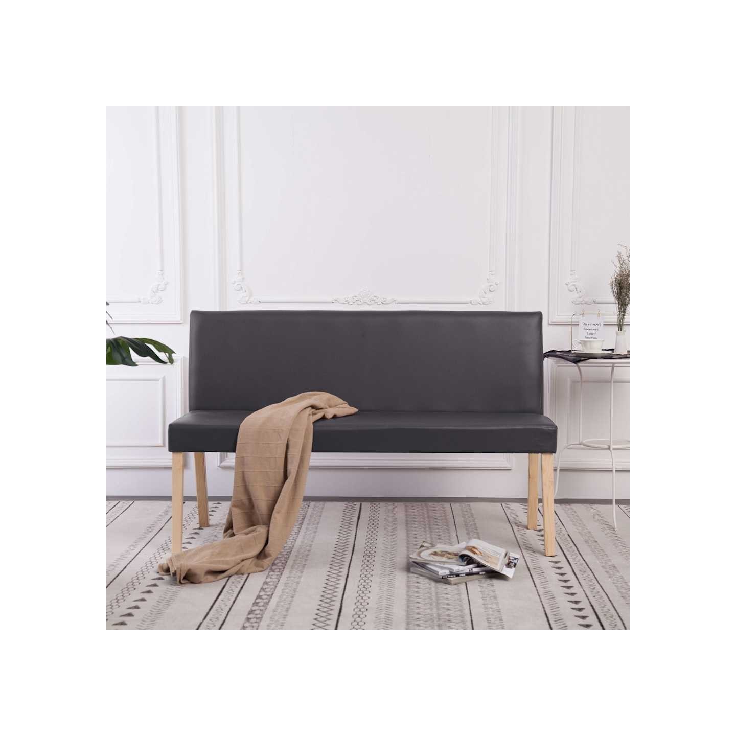 Banc 139,5 cm Gris Similicuir