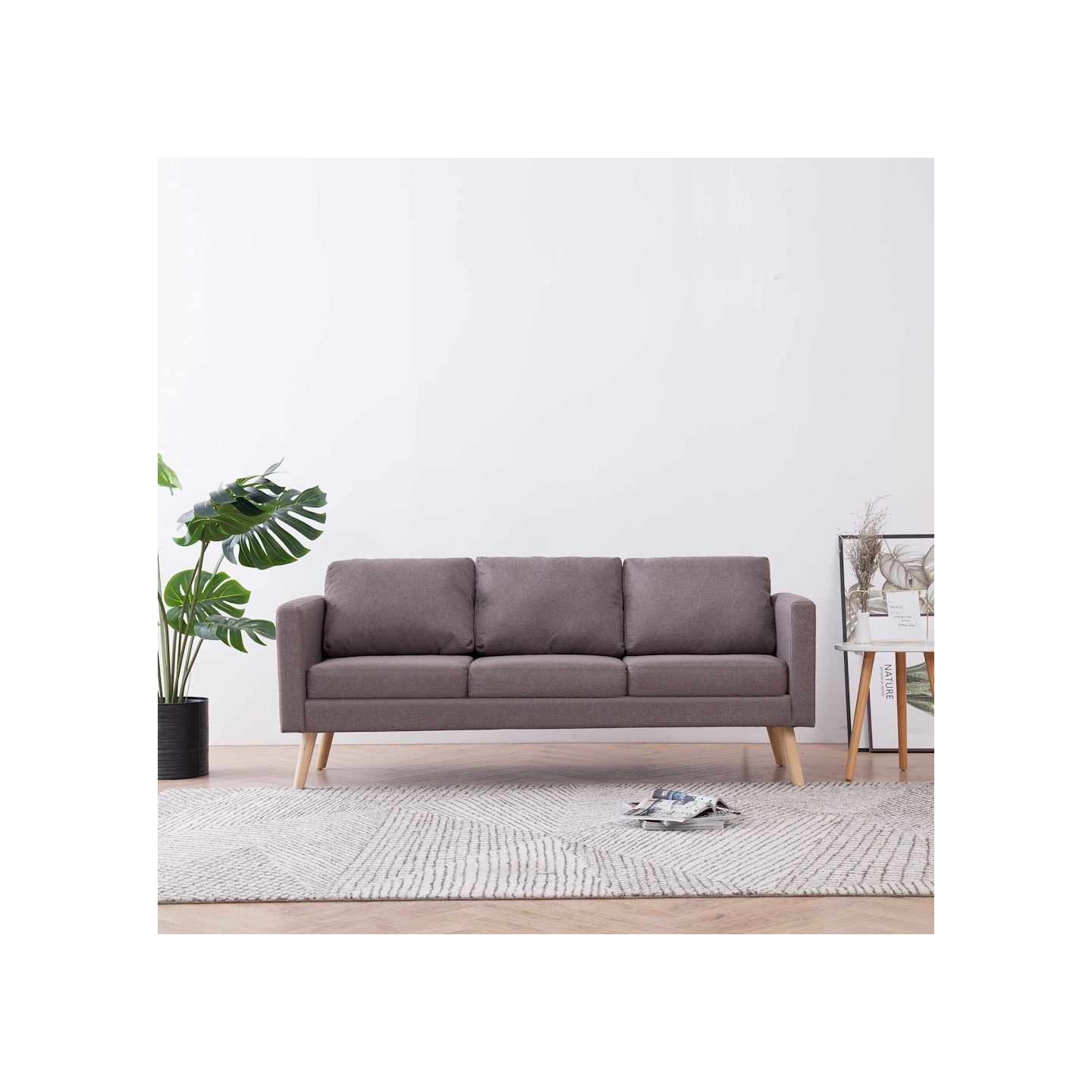 Canapé à 3 places tissu taupe