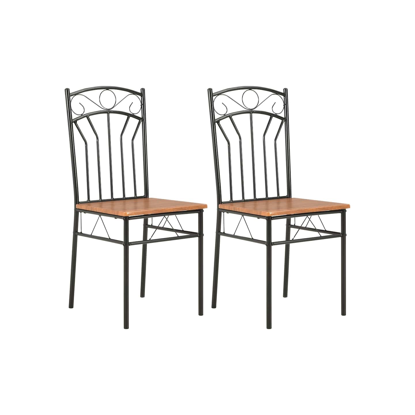 Chaises à manger lot de 2 marron MDF