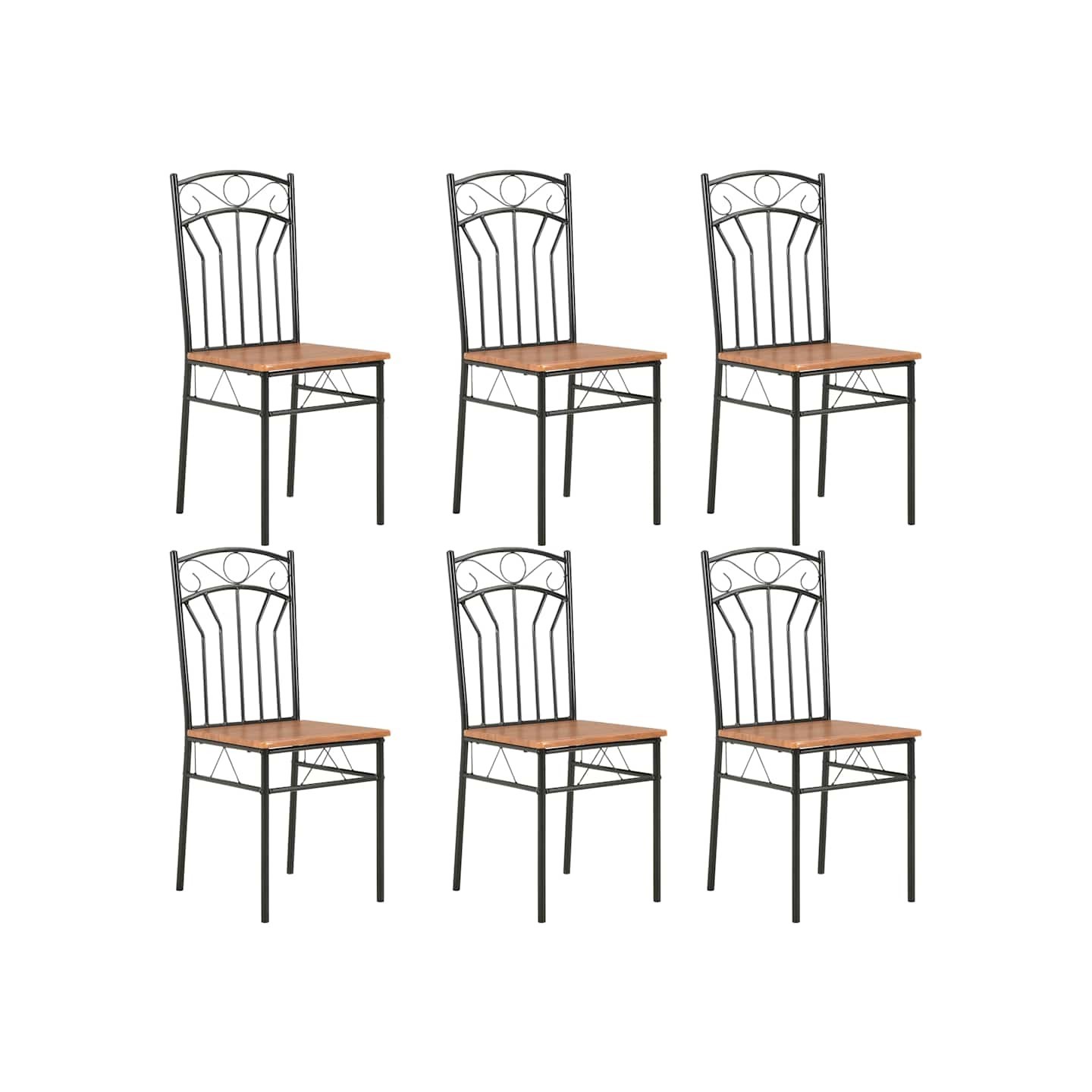 Chaises à manger lot de 6 marron MDF