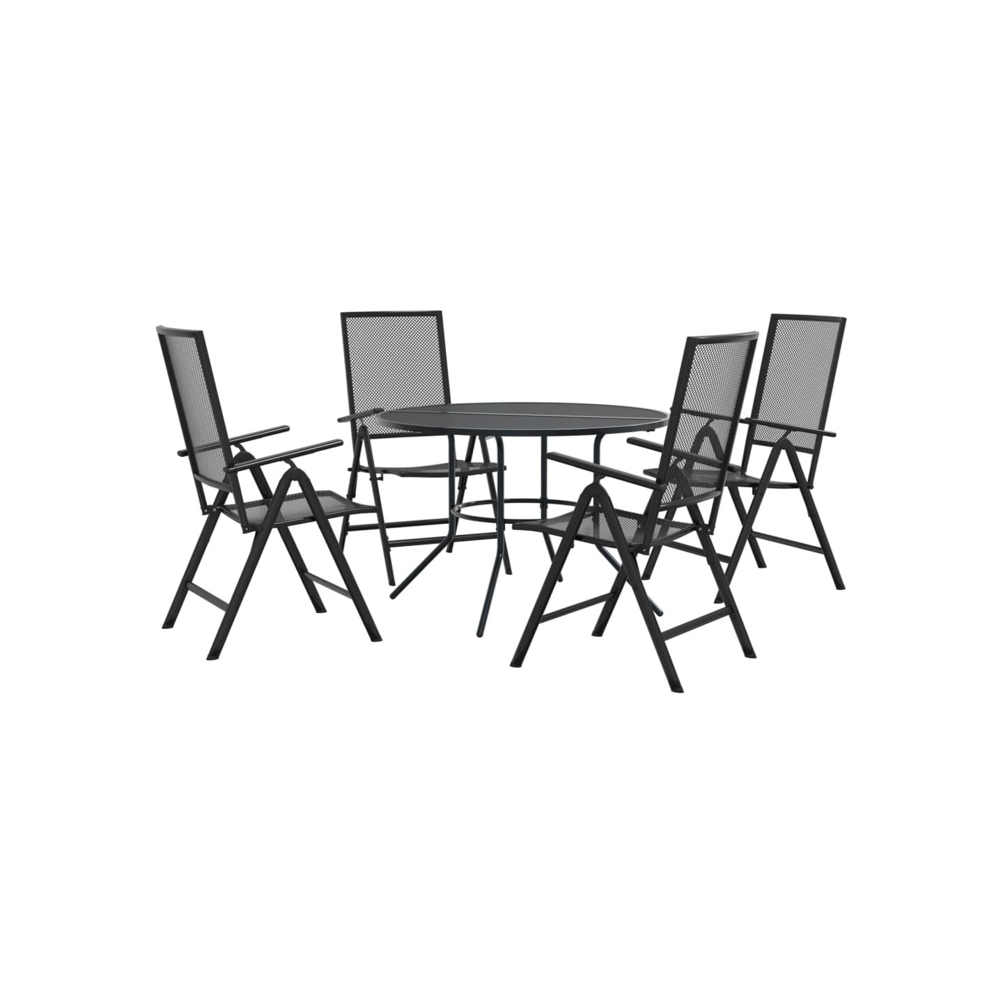 Ensemble de chaises de jardin inclinables 5 pcs anthracite