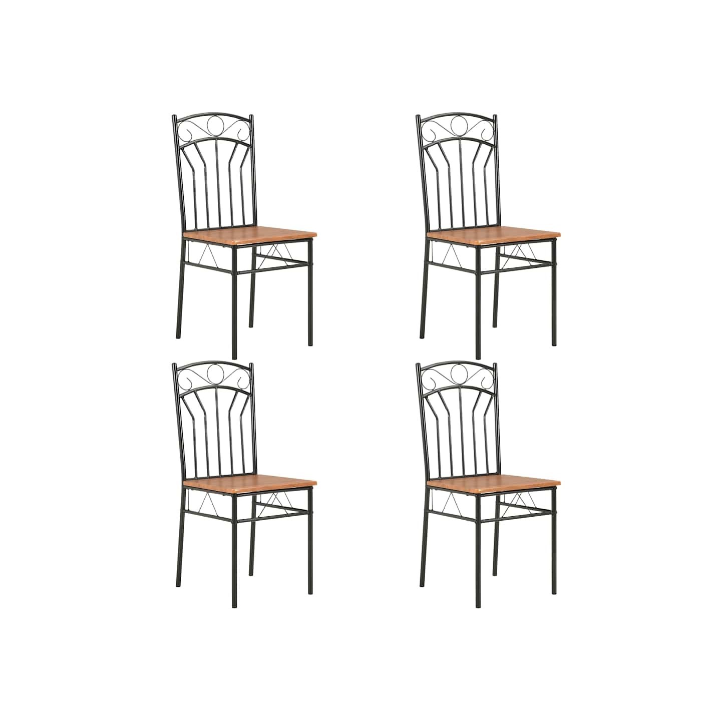 Chaises à manger lot de 4 marron MDF
