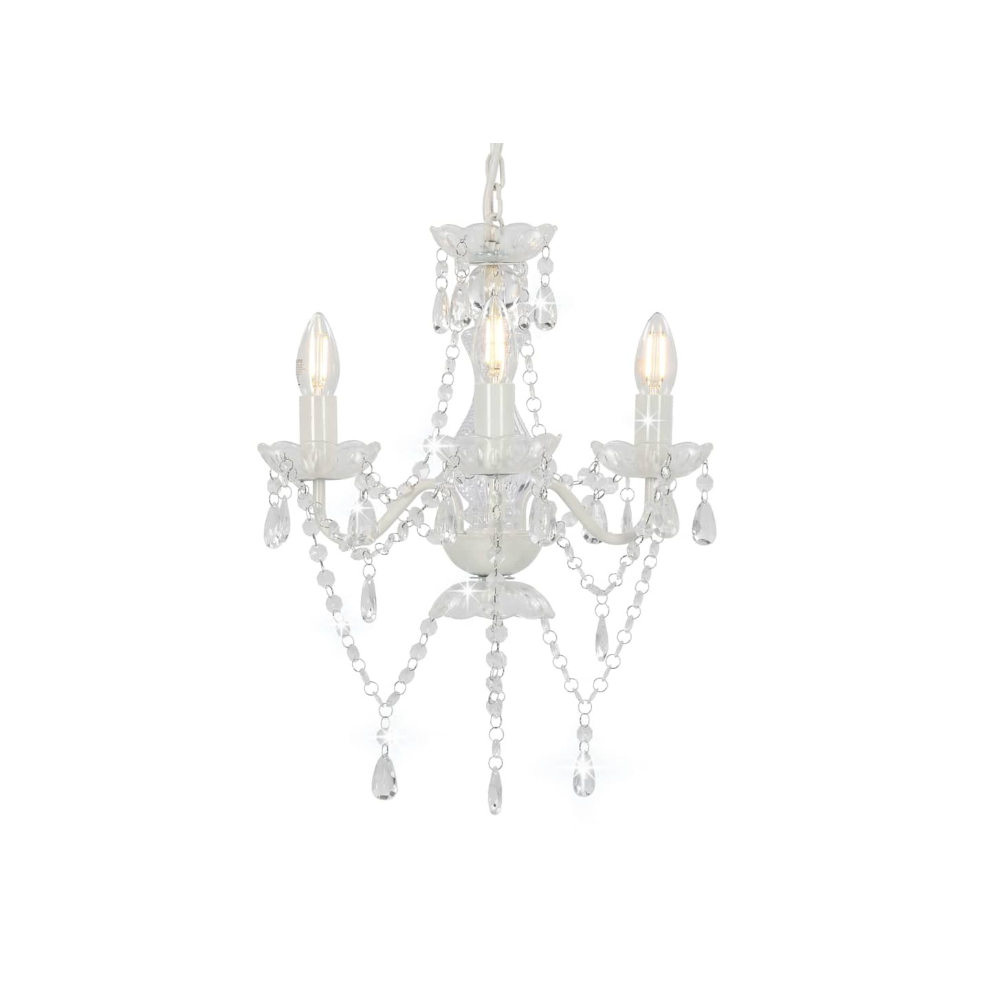 Lustre avec perles Blanc Rond 3 x E14
