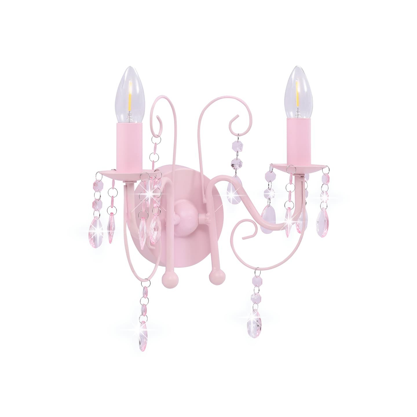 Applique murale à perles Rose 2 ampoules E14