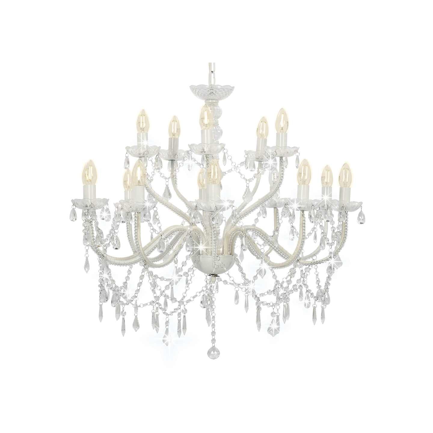 Lustre 2 couches Blanc 15 ampoules E14