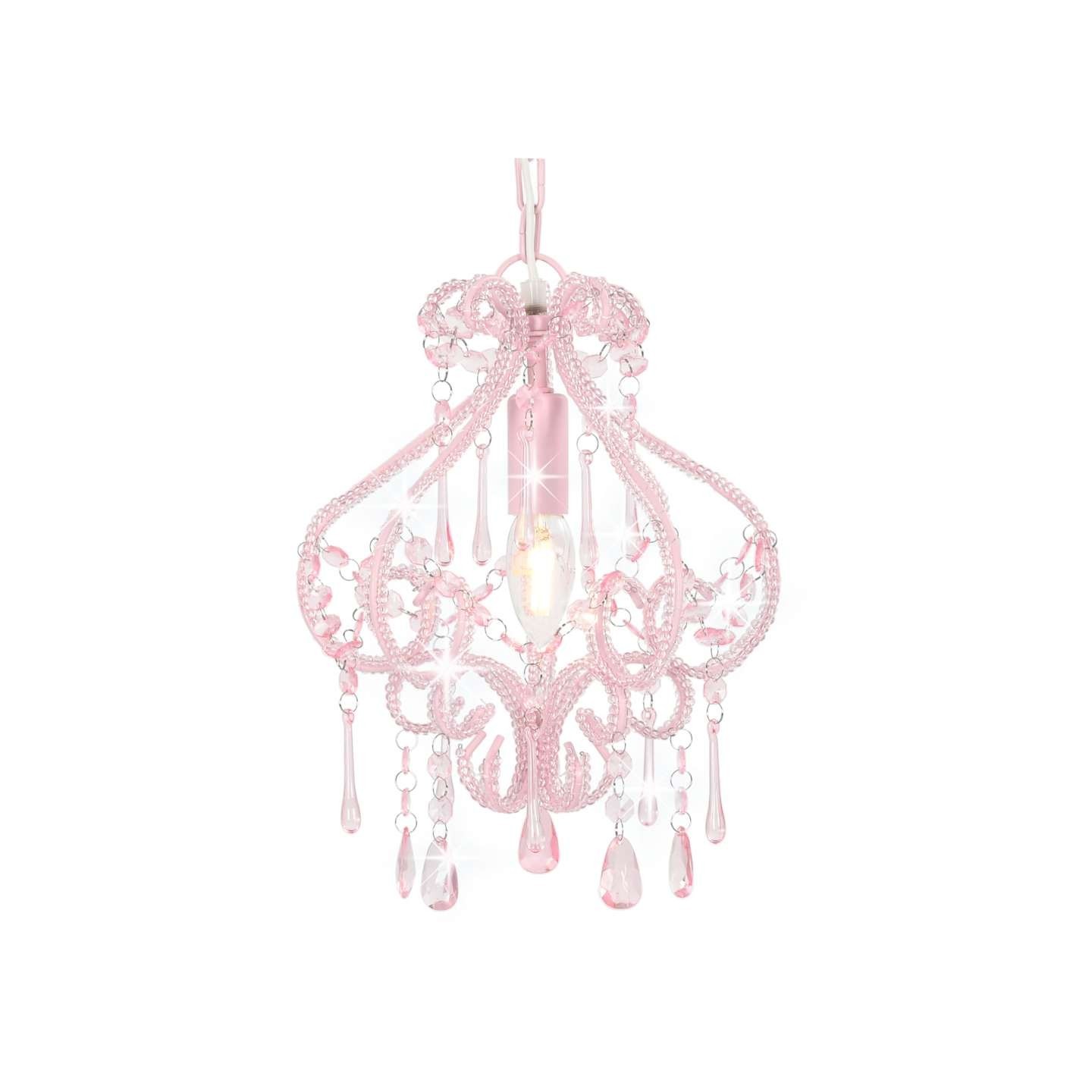 Plafonnier avec perles Rose Rond E14