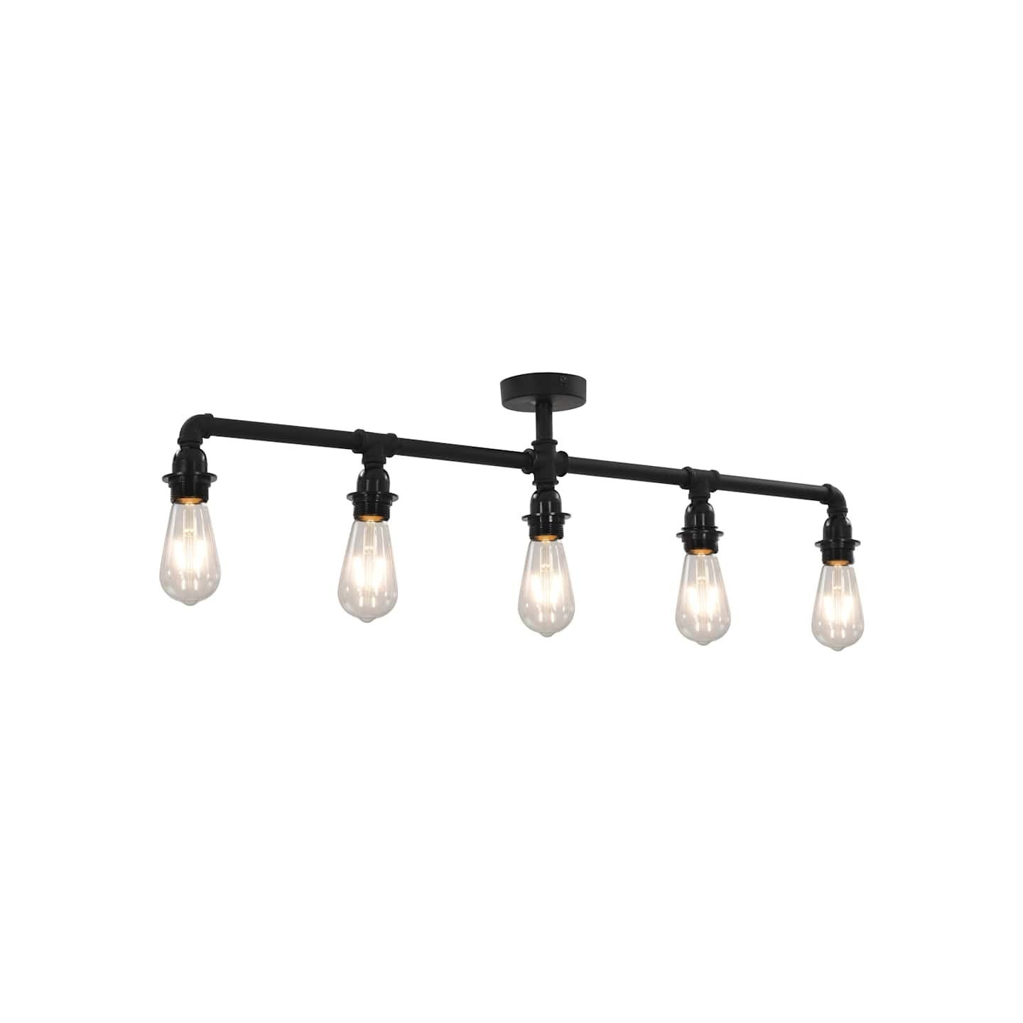 Plafonnier Noir 5 ampoules E27