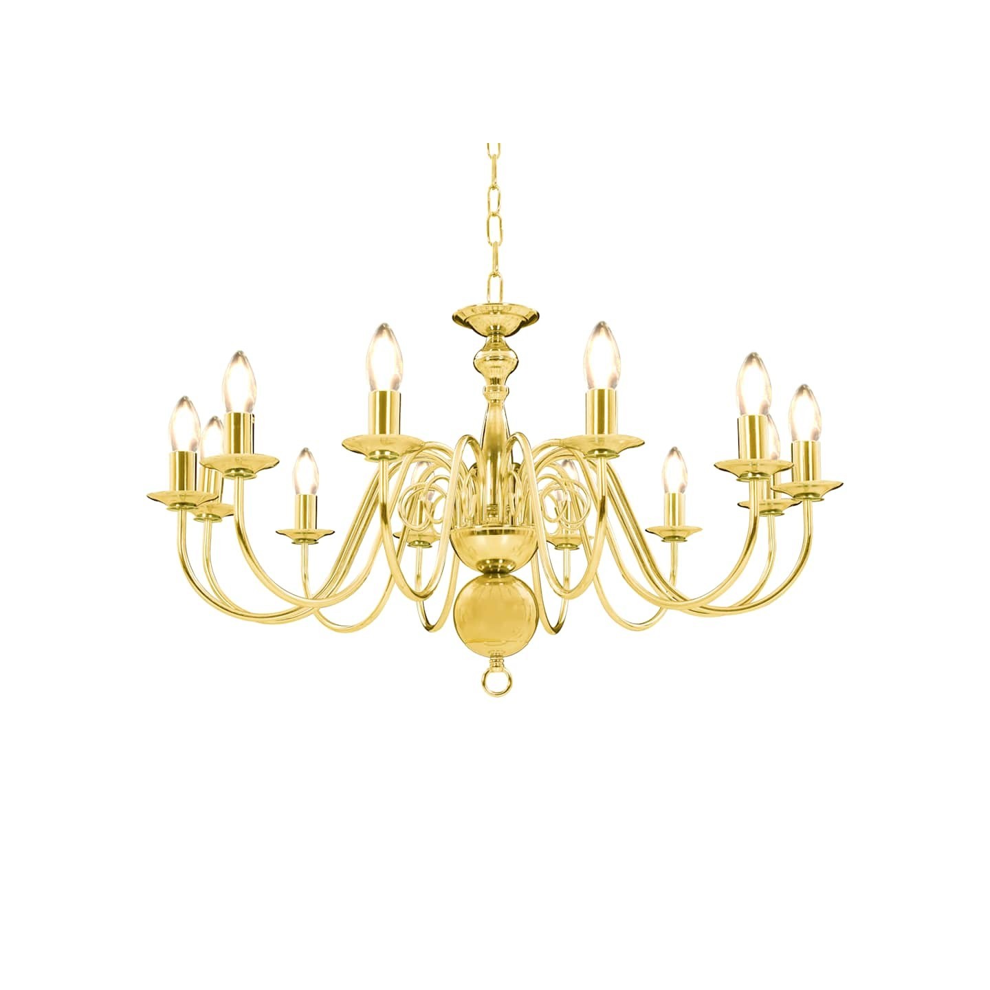 Lustre Doré 12 ampoules E14