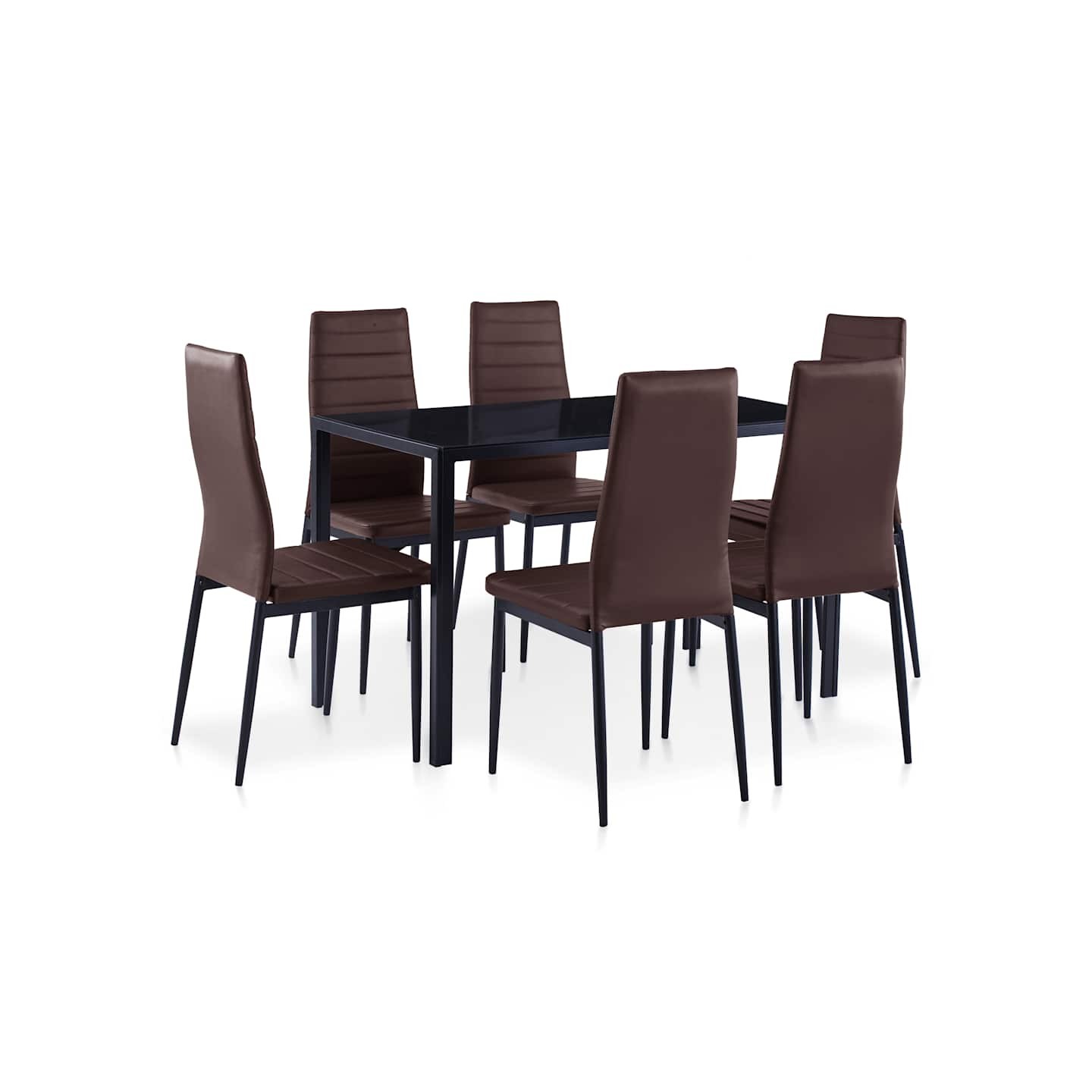 Ensemble à dîner 7 pcs Marron