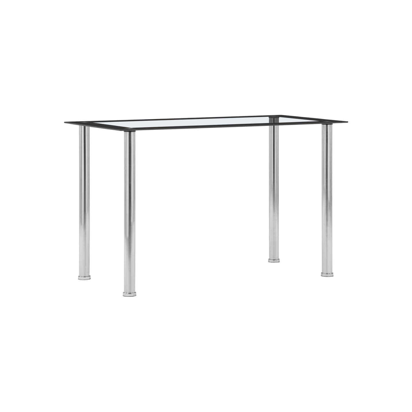 Table à manger Noir et transparent 120x60x75 cm Verre trempé