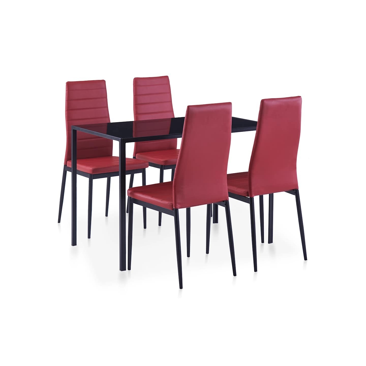 Mobilier de salle à manger 5 pcs Rouge bordeaux
