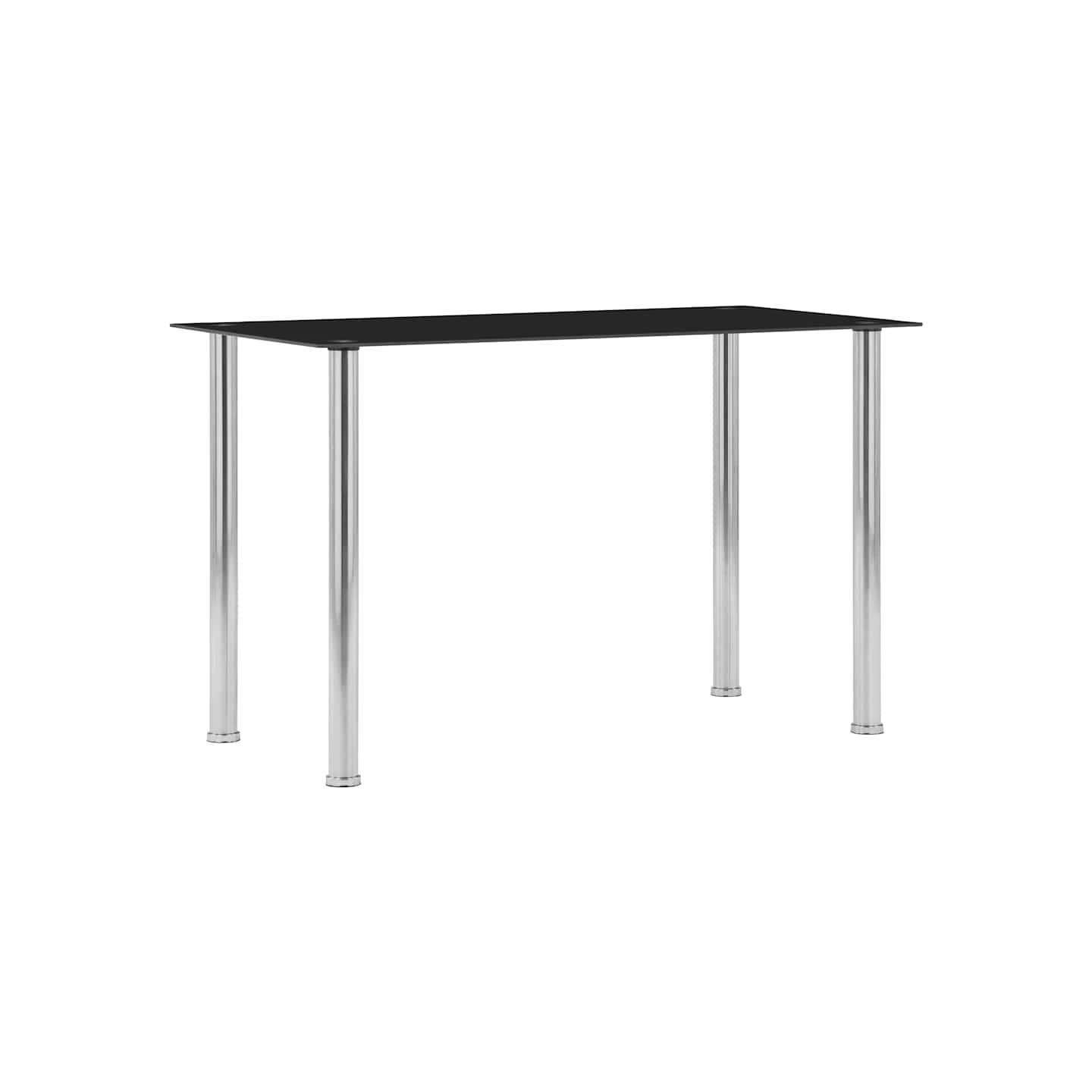 Table à manger Noir 120x60x75 cm Verre trempé