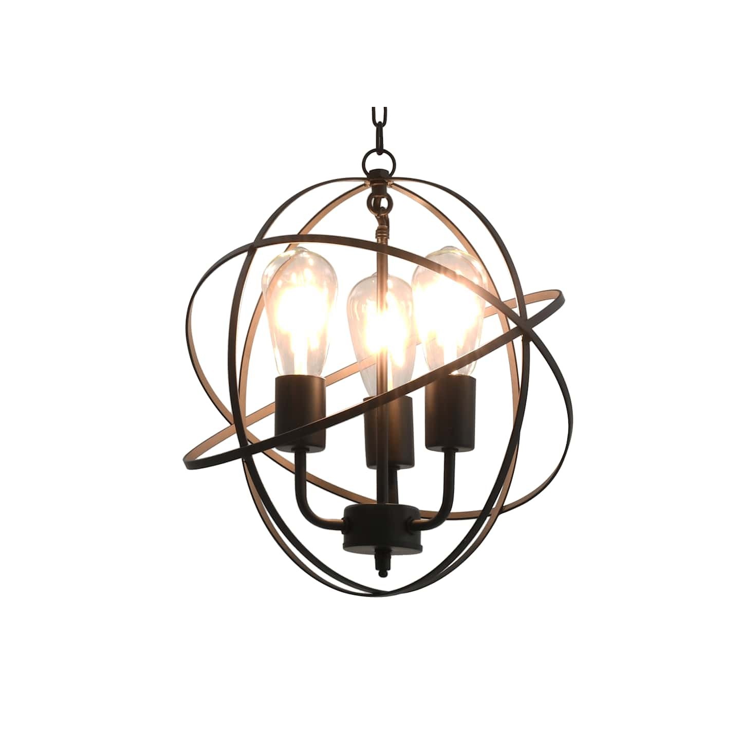 Lampe suspendue Noir Sphère 3 ampoules E27