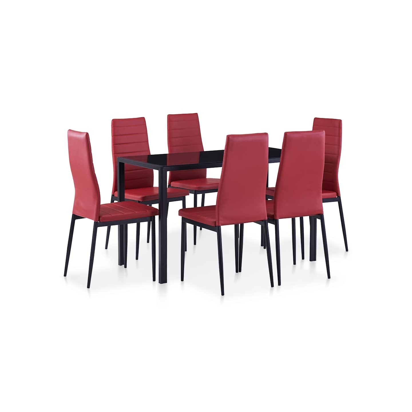 Mobilier de salle à manger 7 pcs Rouge bordeaux