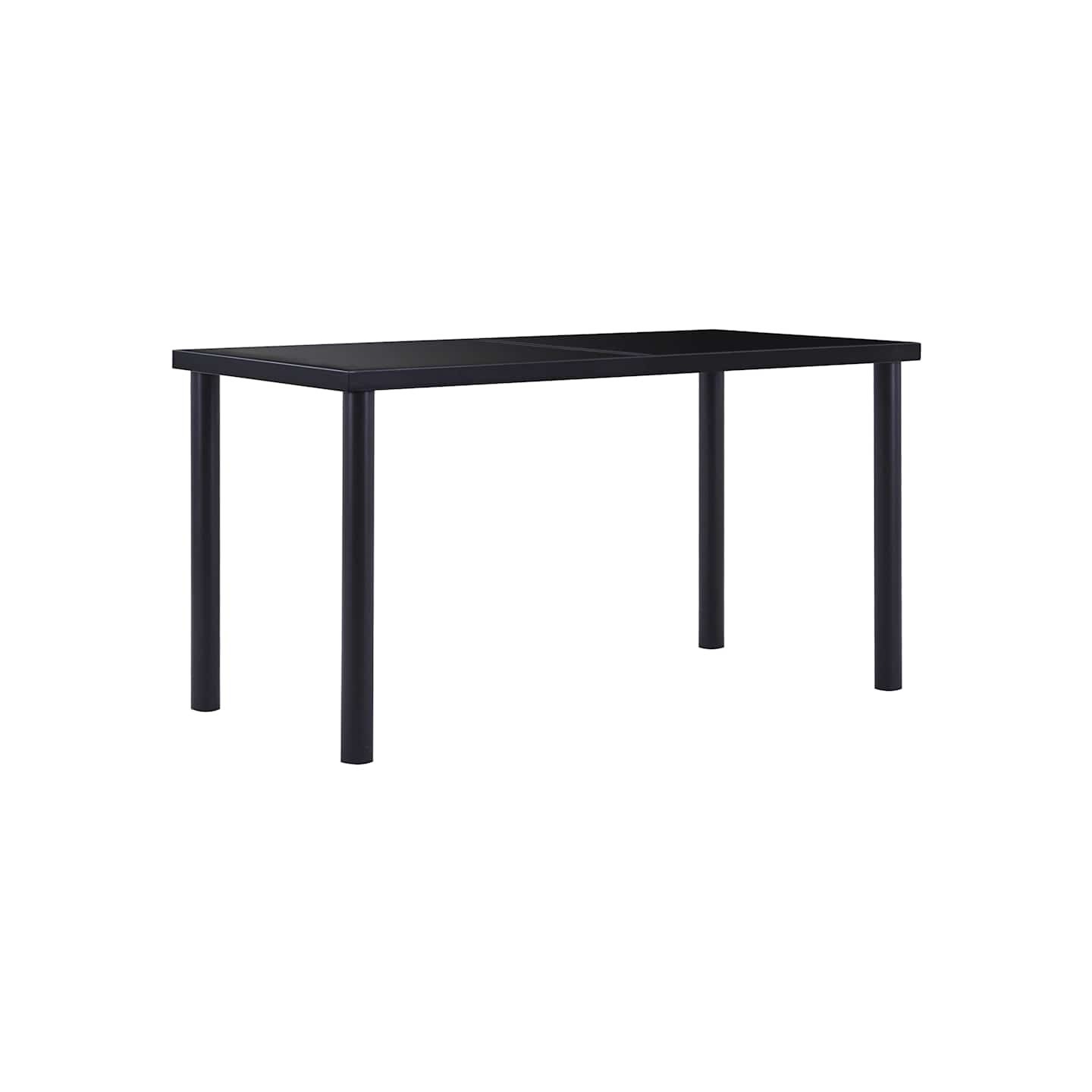 Table à manger Noir 140x70x75 cm Verre trempé