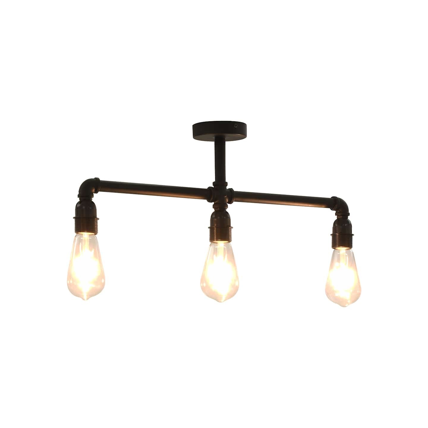Plafonnier Noir 3 ampoules E27