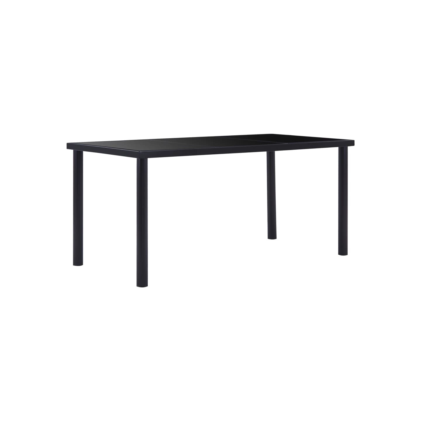 Table à manger Noir 160x80x75 cm Verre trempé