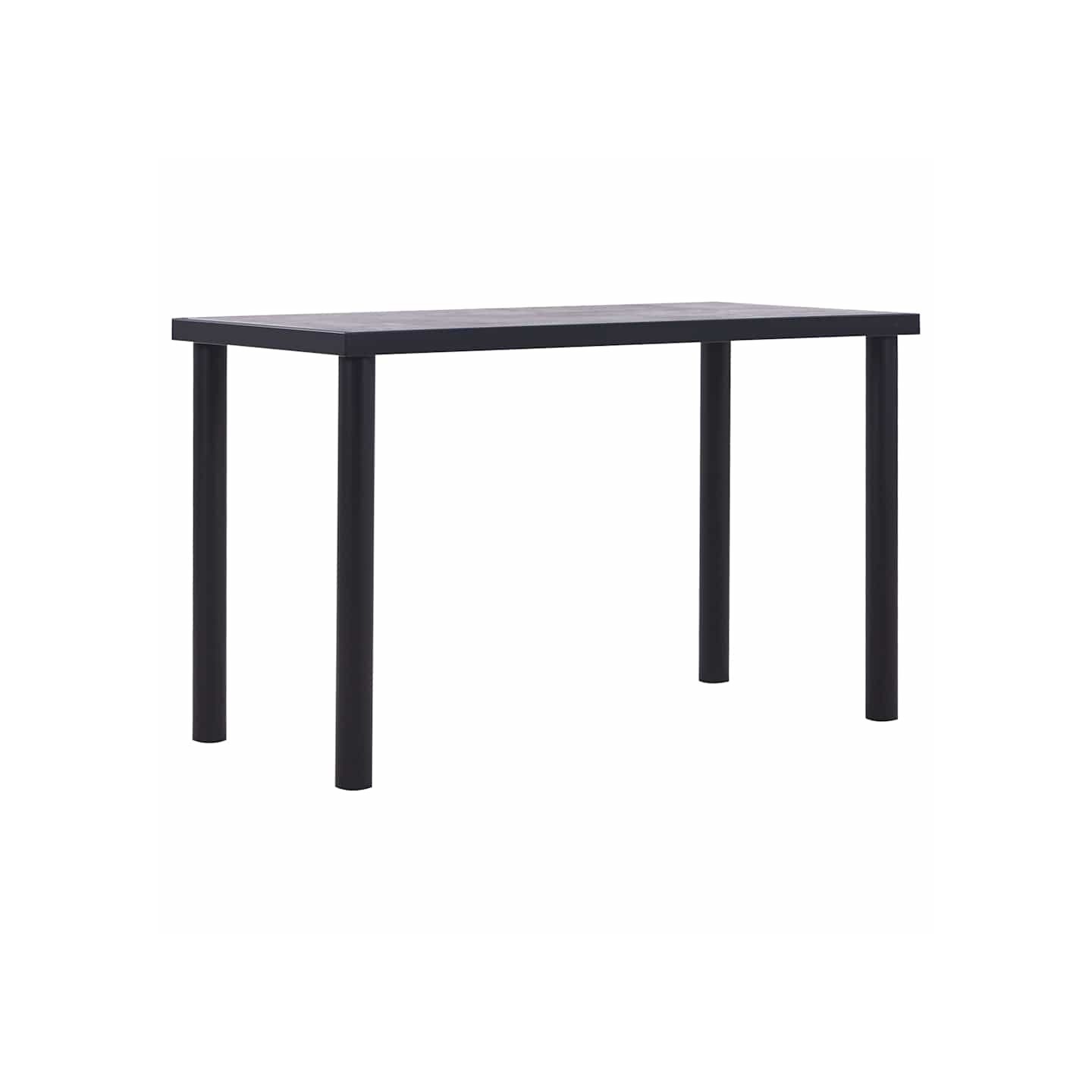 Table de salle à manger Noir et gris béton 120x60x75 cm MDF