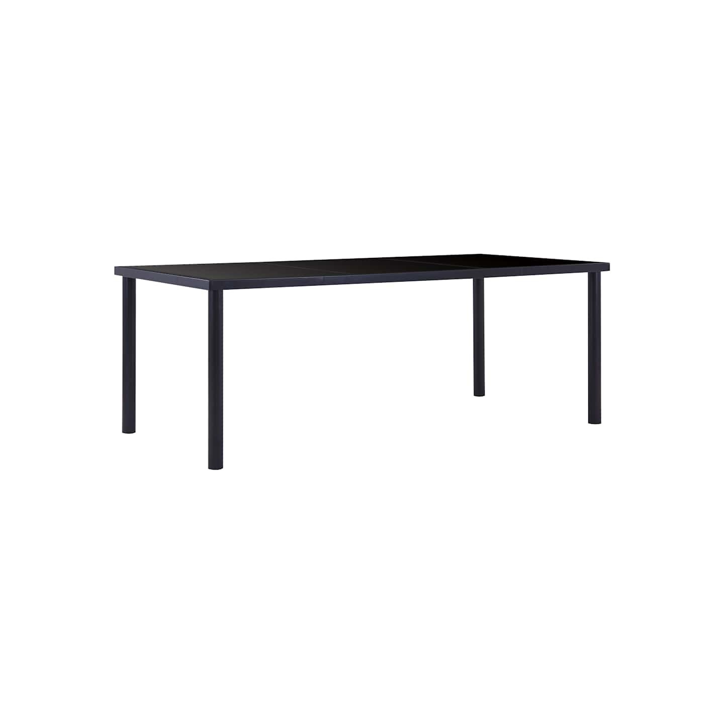 Table à manger Noir 200x100x75 cm Verre trempé
