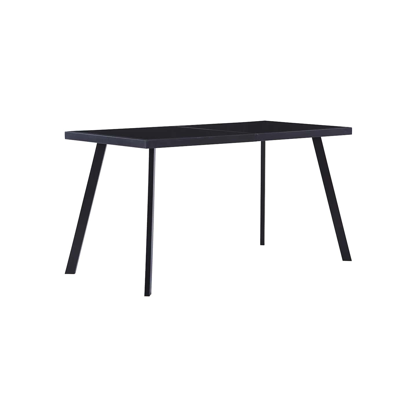 Table à manger Noir 140x70x75 cm Verre trempé