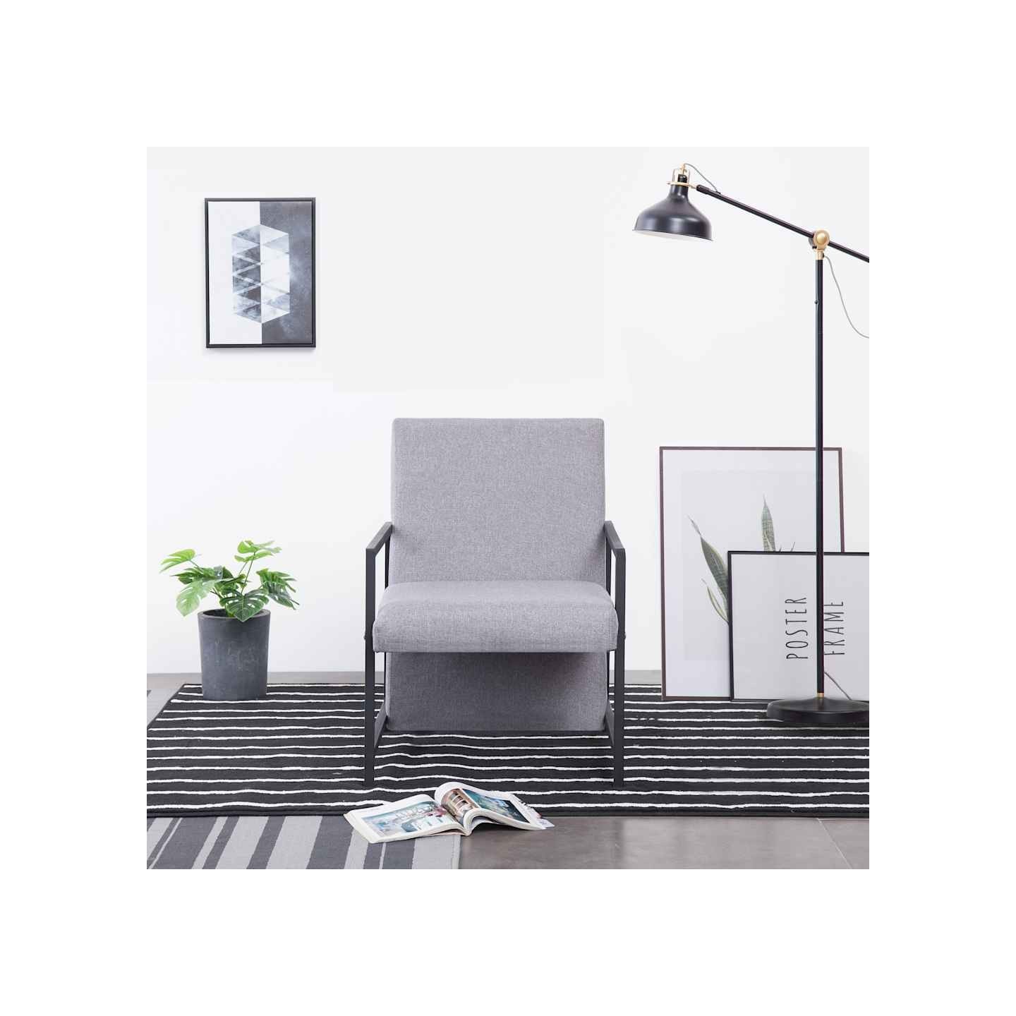 Fauteuil gris clair tissu