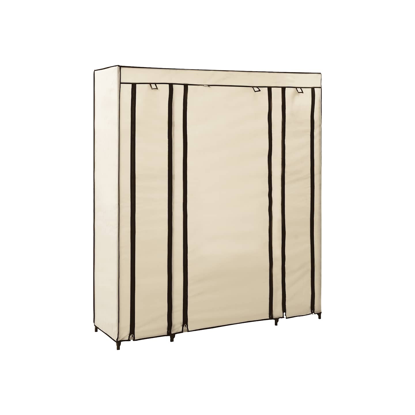 Armoire avec compartiments et tiges Crème 150x45x176 cm Tissu