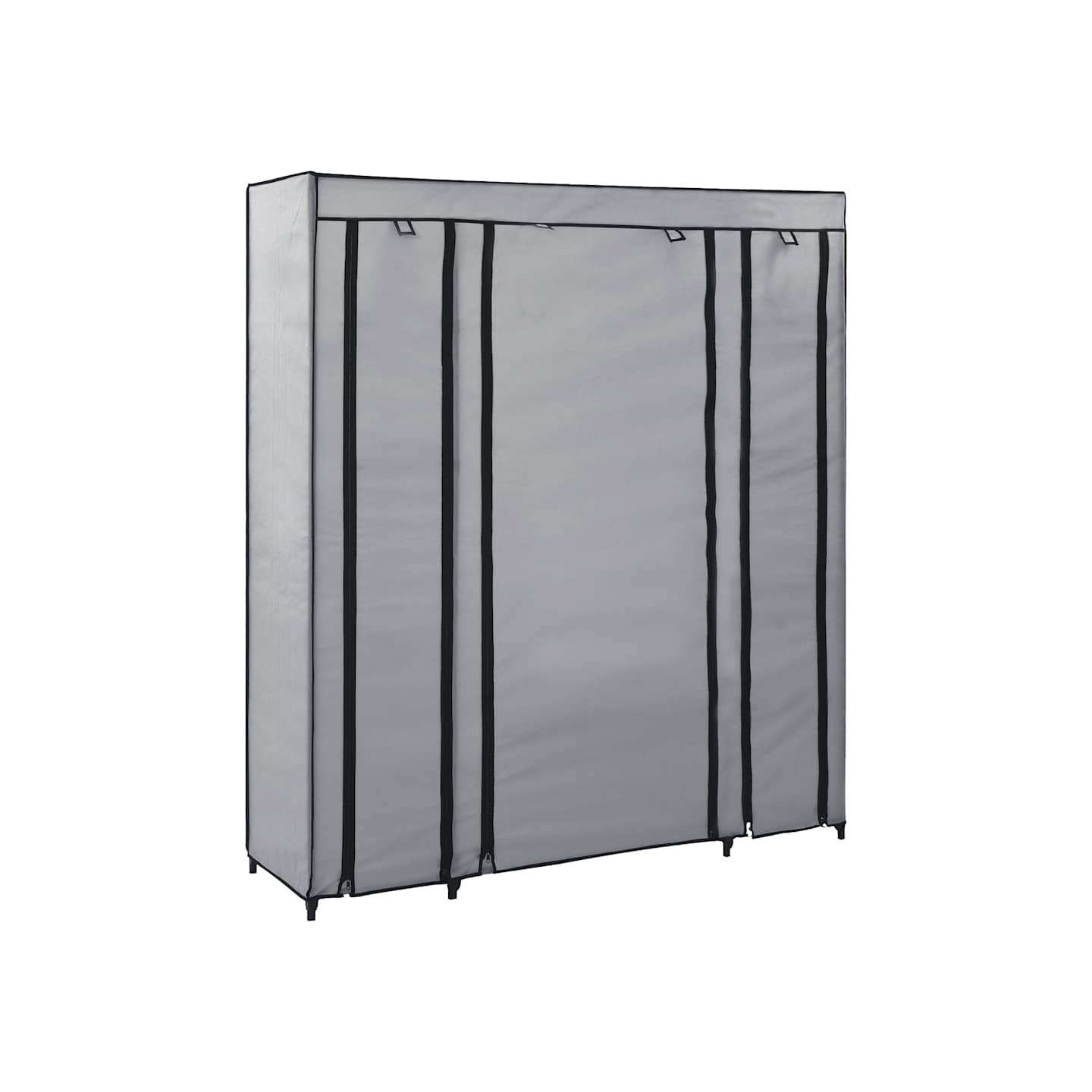 Armoire avec compartiments et tiges Gris 150x45x176 cm Tissu