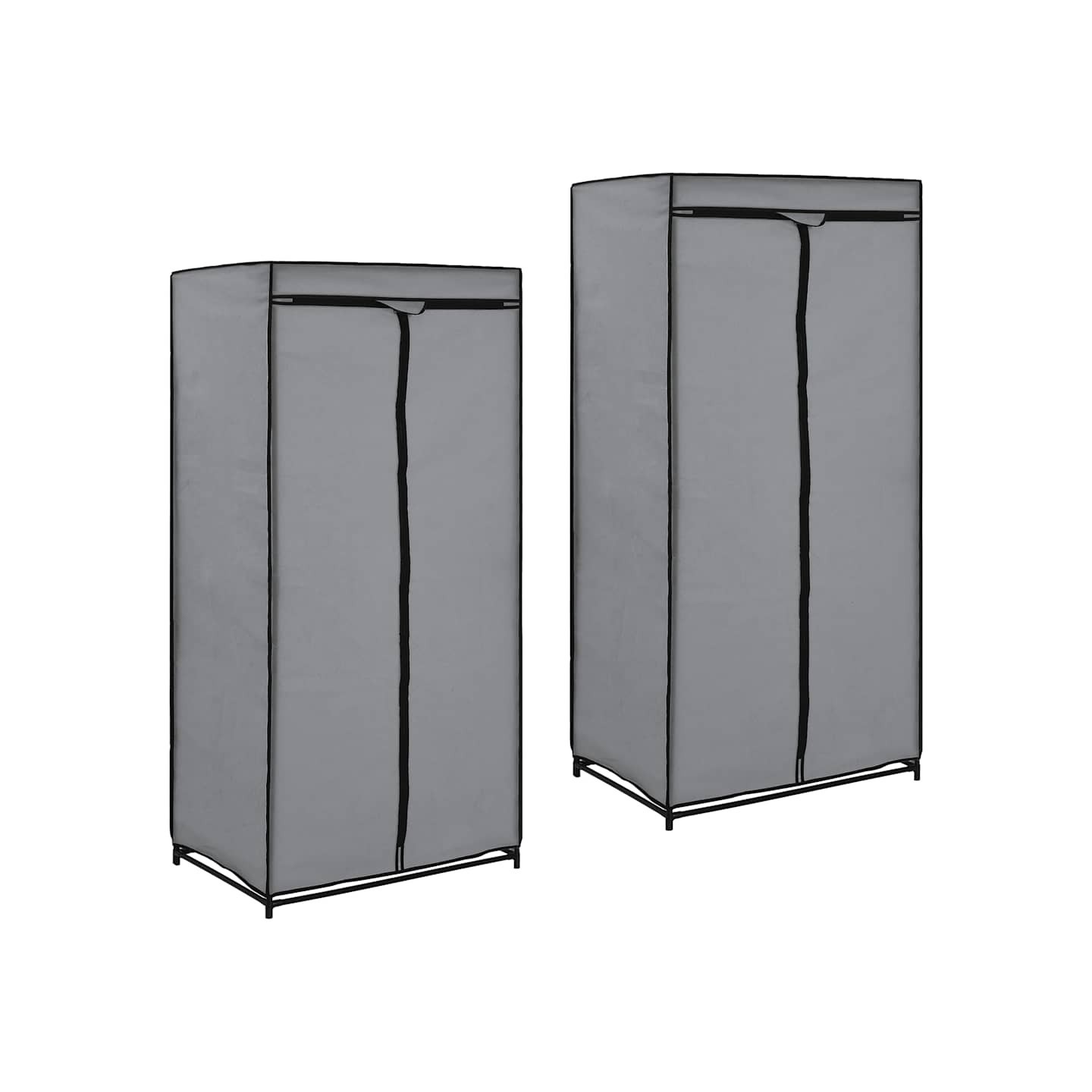 2 pcs Garde-robes Gris 75x50x160 cm