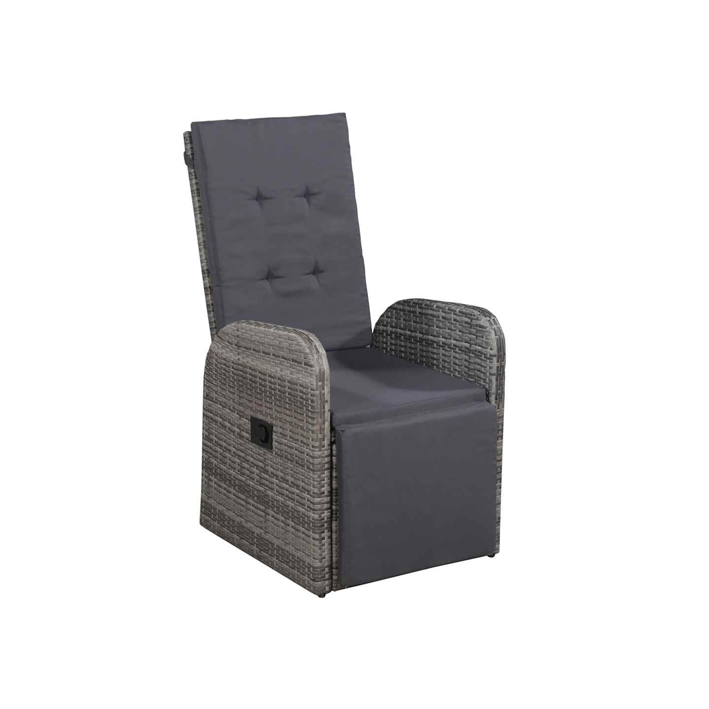 Ensemble de bistro 3 pcs avec coussins Résine tressée Gris