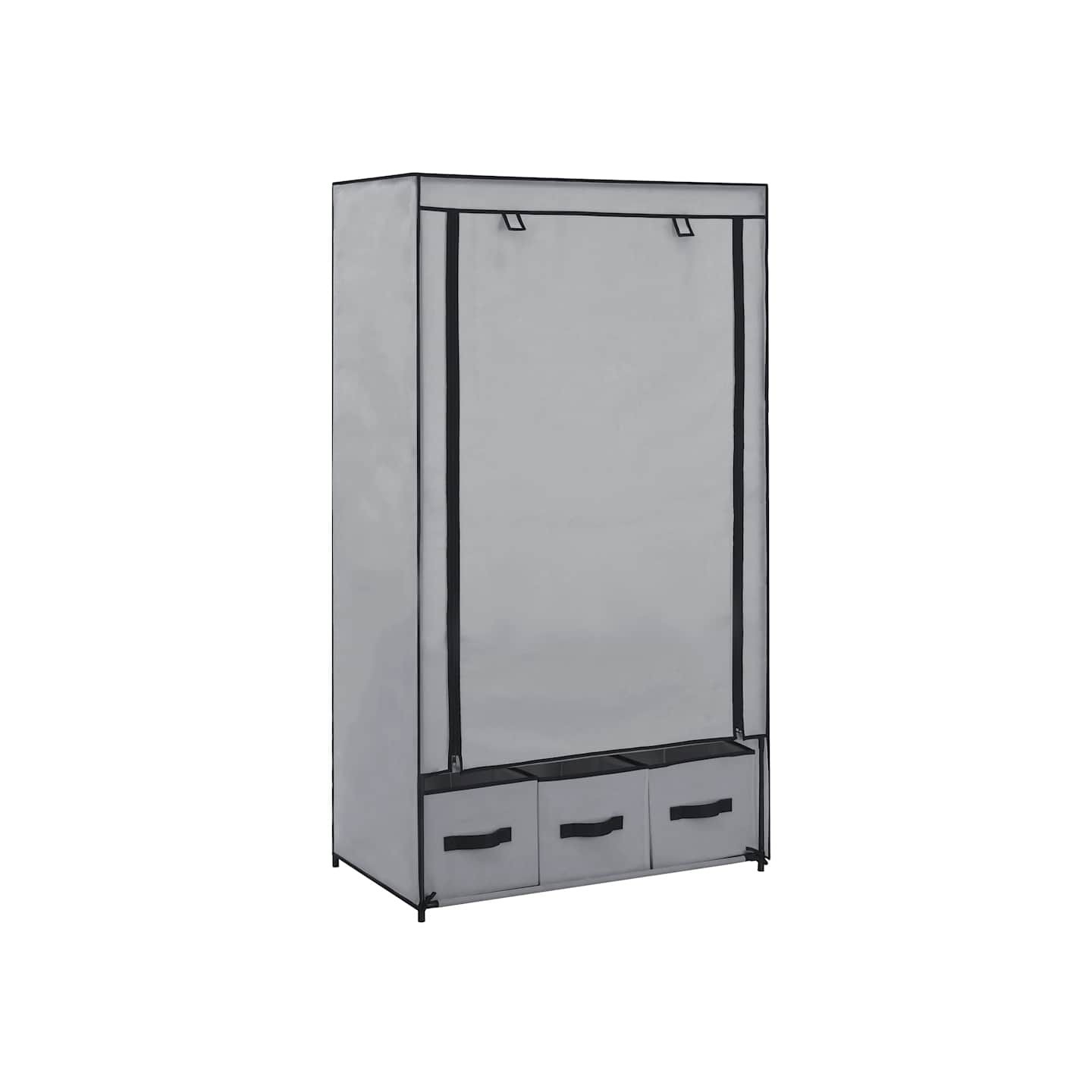 Garde-robe Gris 87 x 49 x 159 cm Tissu