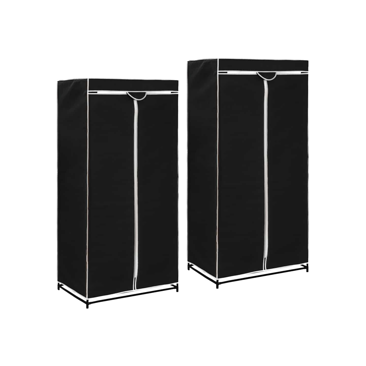 2 pcs Garde-robes Noir 75x50x160 cm