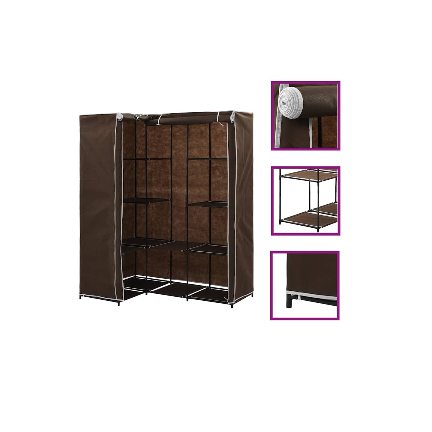 Garde-robe d'angle Marron 130x87x169 cm