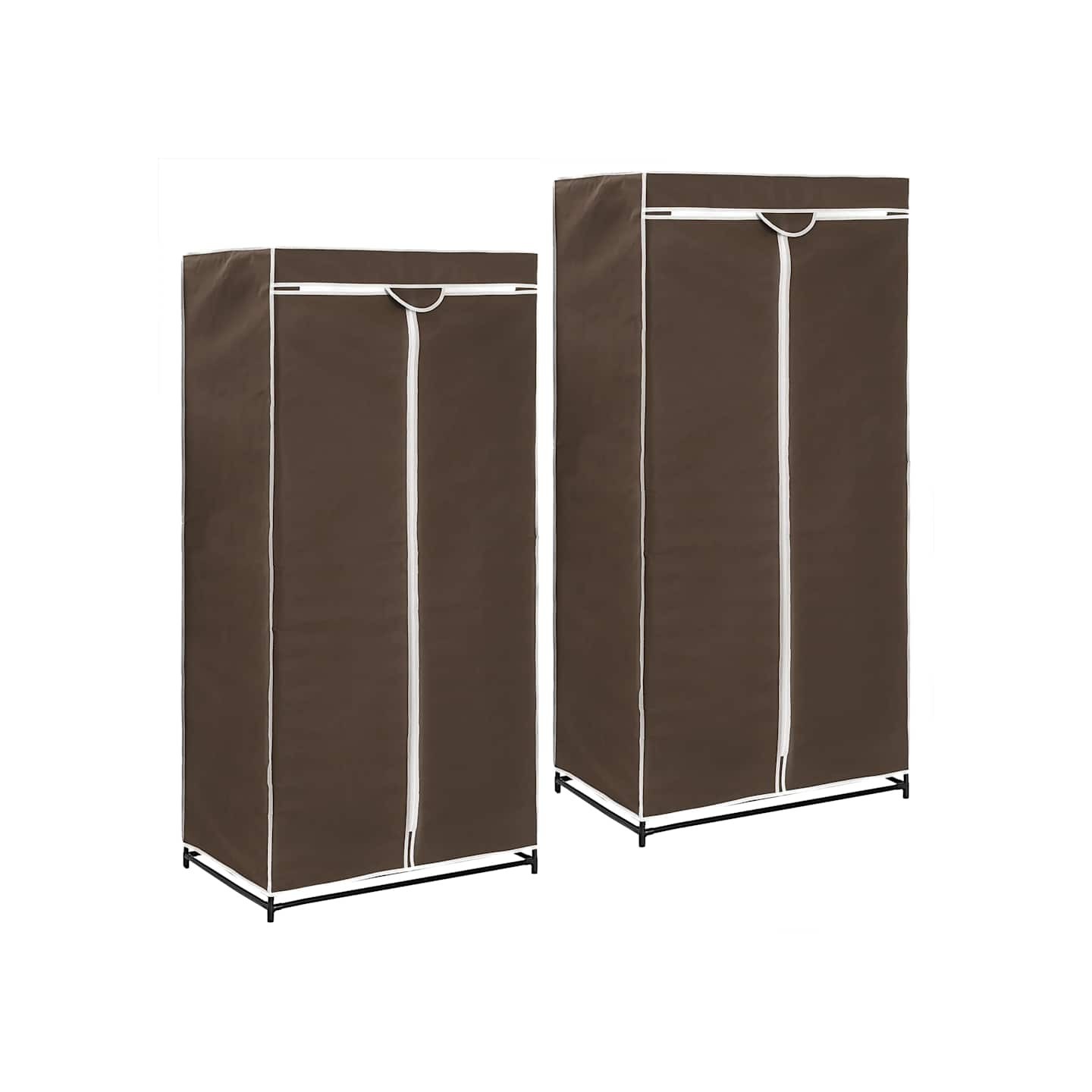 2 pcs Garde-robes Marron 75x50x160 cm