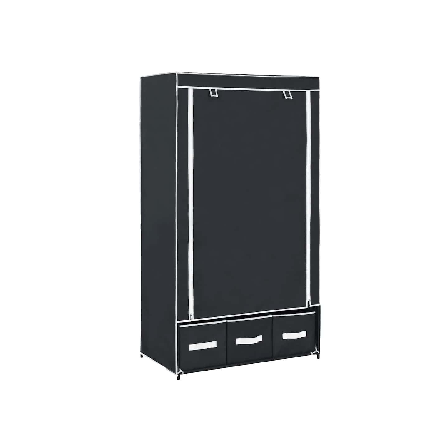 Garde-robe Noir 87 x 49 x 159 cm Tissu