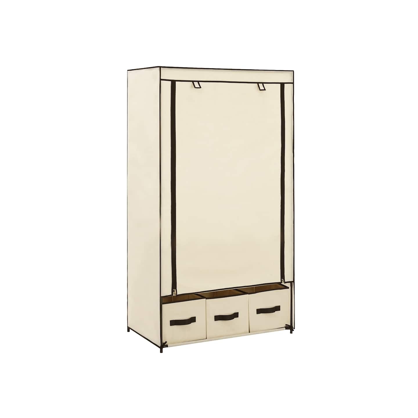 Garde-robe Crème 87 x 49 x 159 cm Tissu