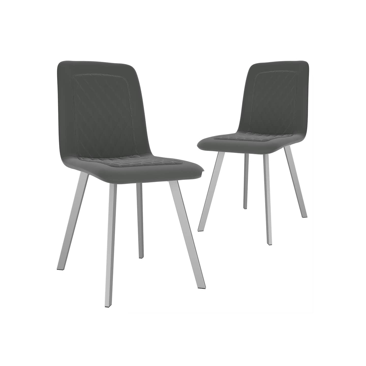 Chaises à manger lot de 2 gris velours