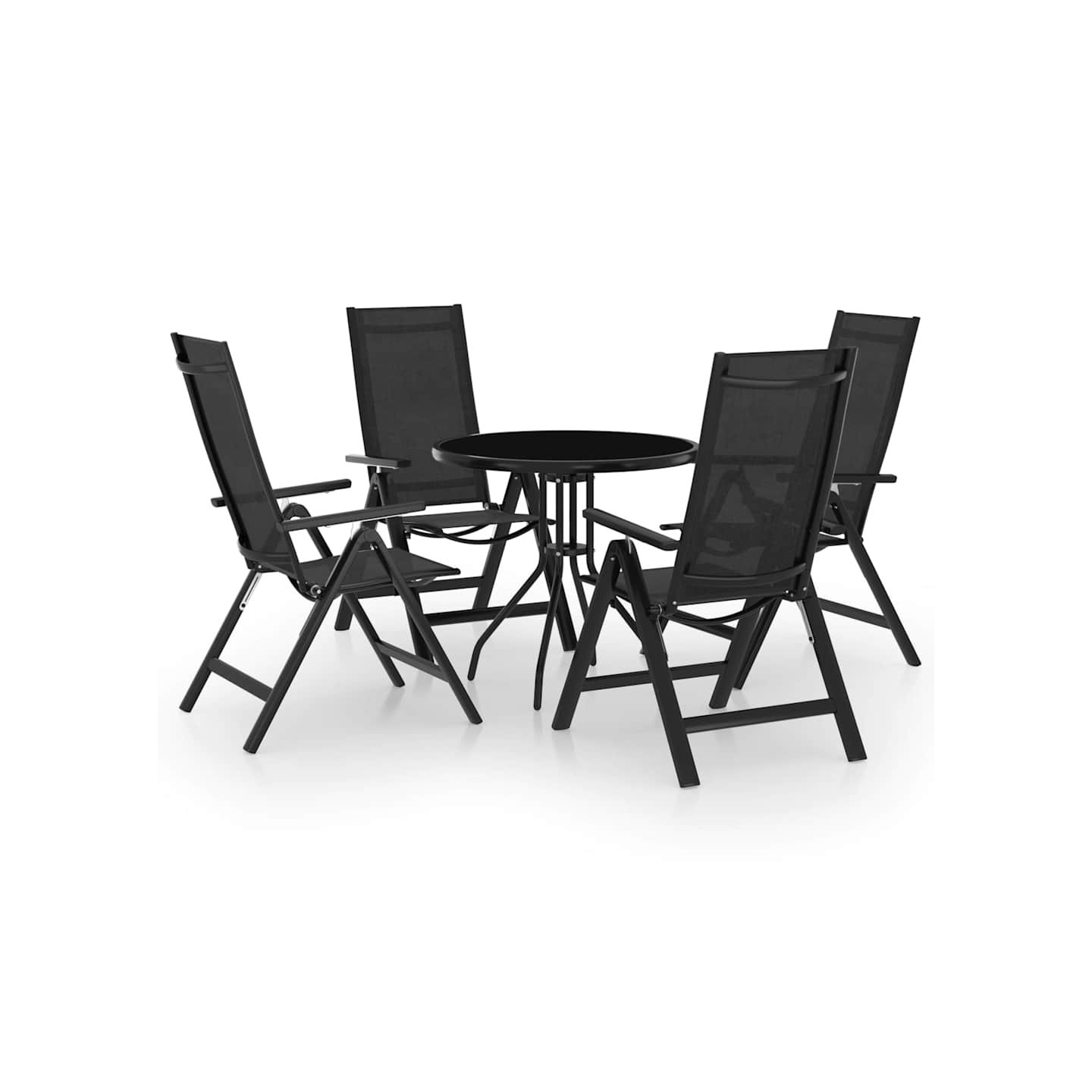 Ensemble de bistro 5 pcs noir et anthracite