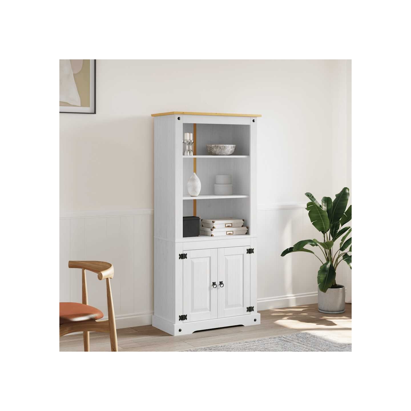Placard Gamme Corona Pin mexicain Blanc 80x40x170 cm