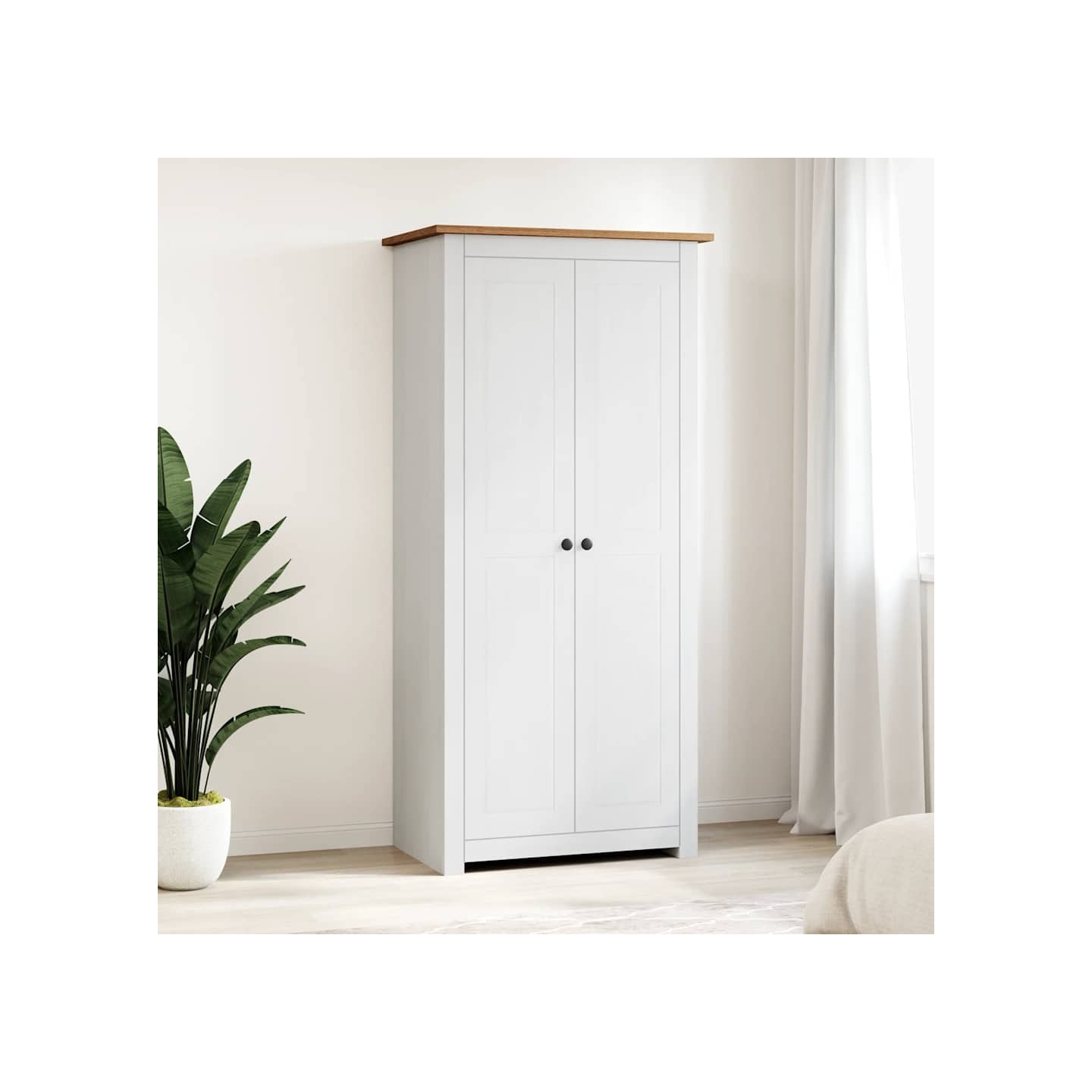 Garde-robe Blanc 80x50x171,5 cm Pin massif Assortiment Panama
