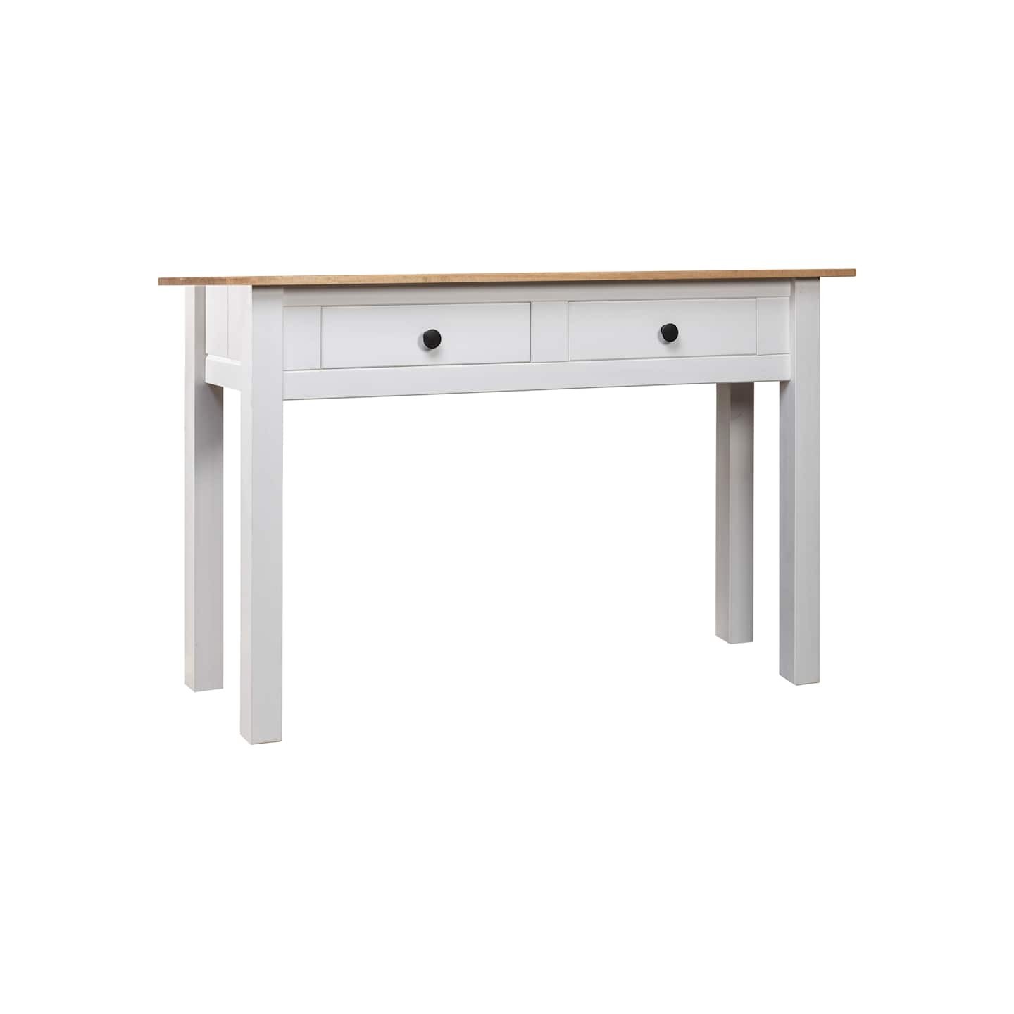Table console Blanc 110x40x72 cm Pin solide Gamme Panama