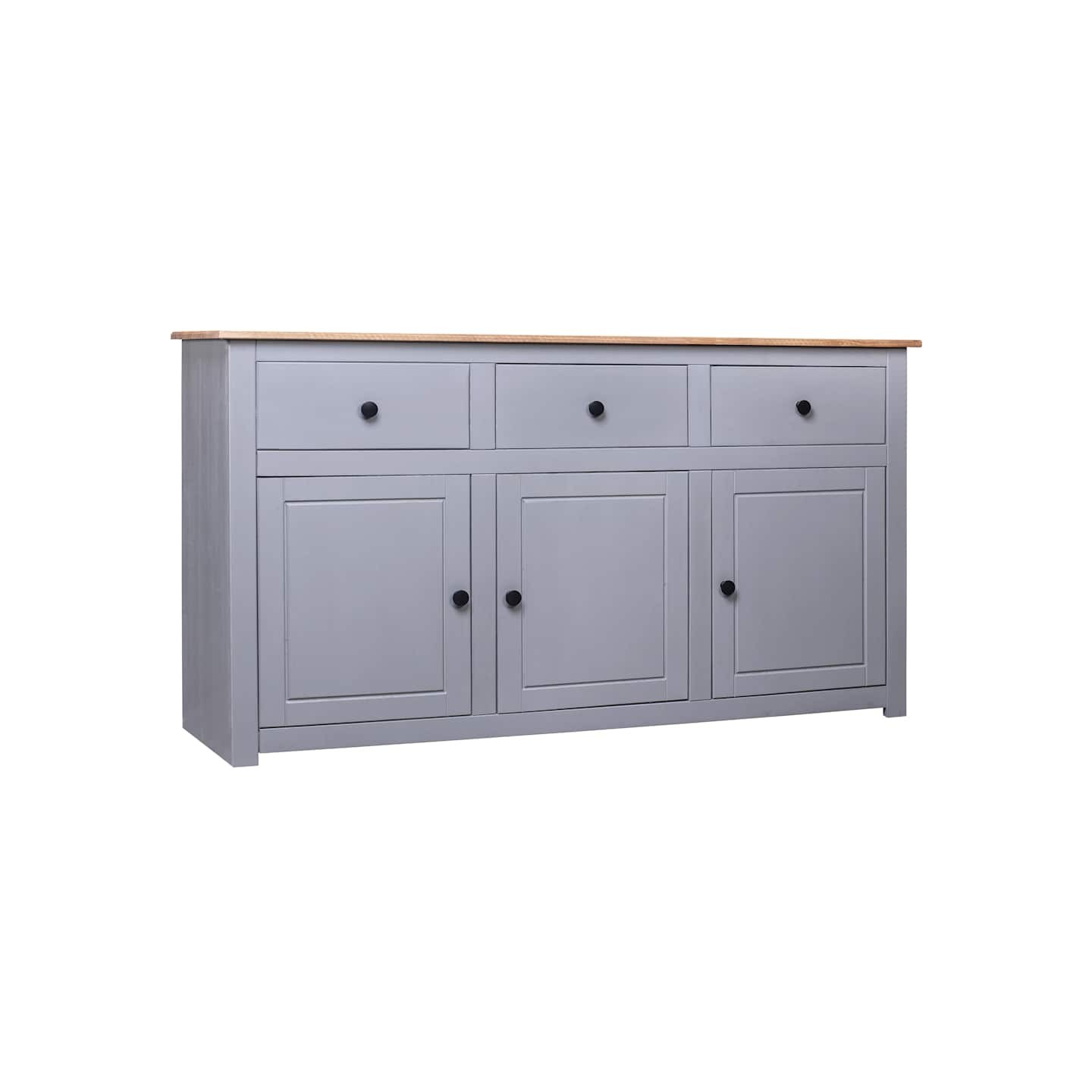 Buffet Gris 135x40x80 cm Pin solide Assortiment Panama