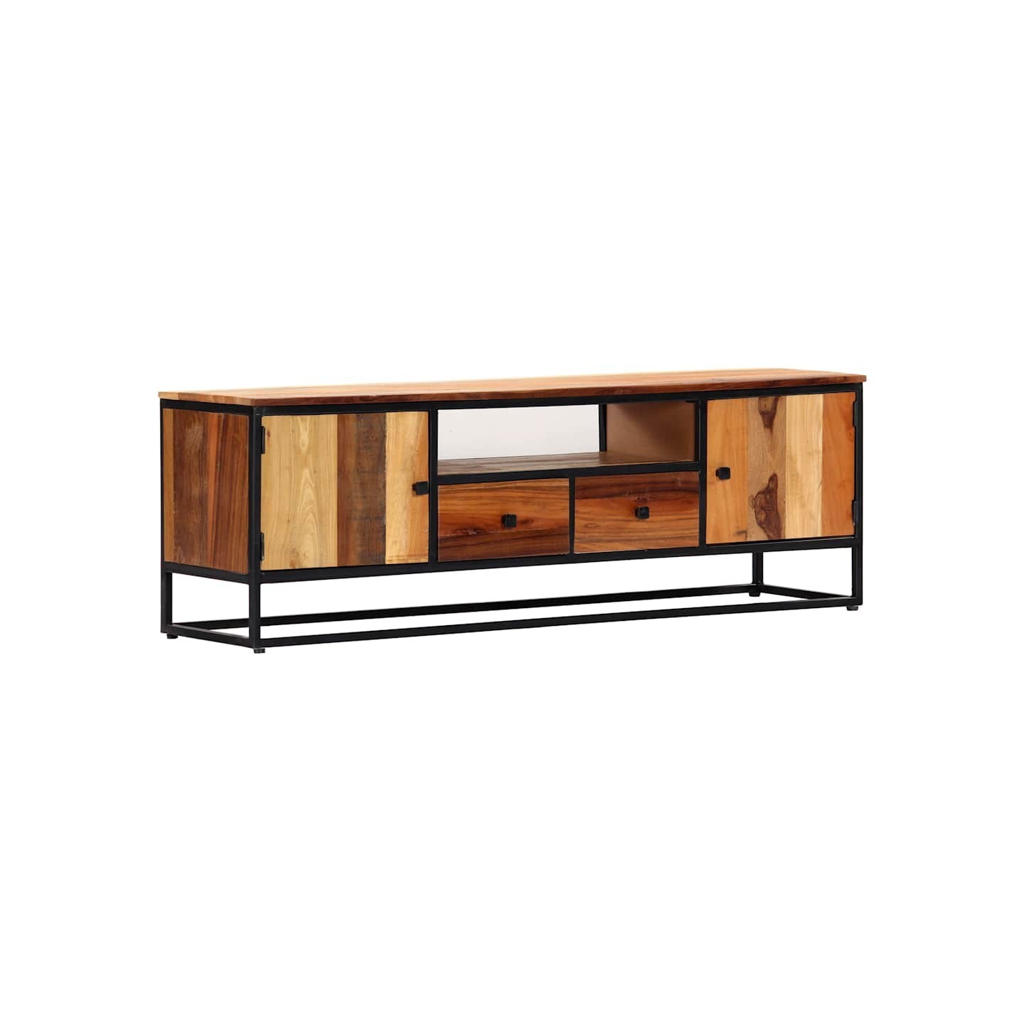Meuble TV 120 x 30 x 40 cm Bois de récupération massif et acier
